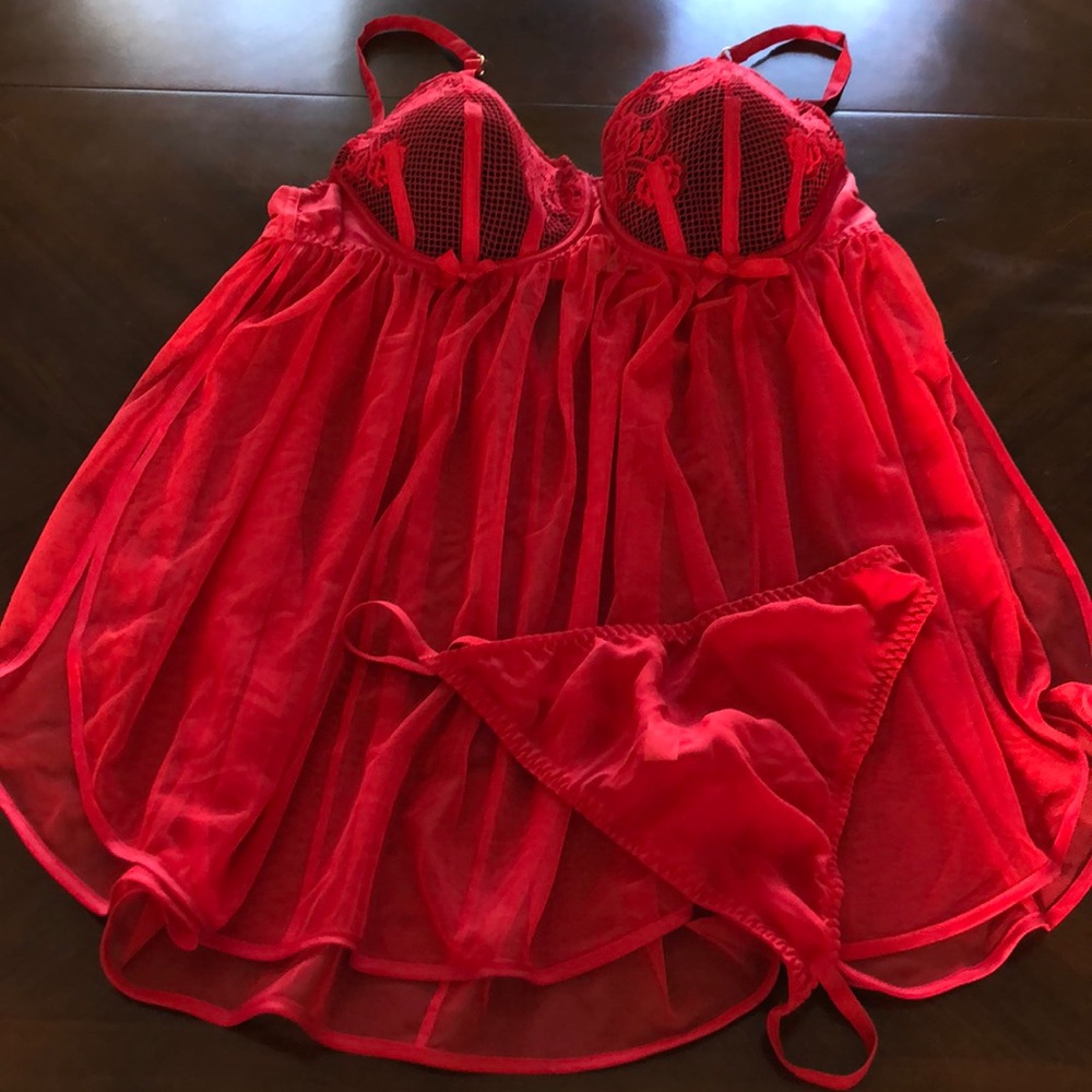 Red sheer nighty lingerie lane Bryant 18/20 plus